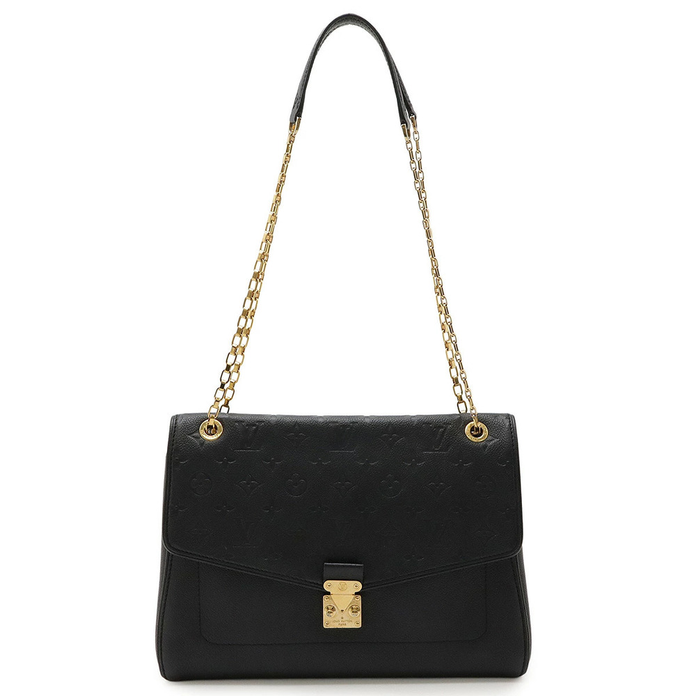 LOUIS VUITTON Monogram Empreinte Saint Germain Chain Shoulder Bag Noir Black